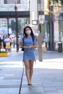 【精选街拍】Vol.3676 蓝色修身裙好身材 [37P-785MB]